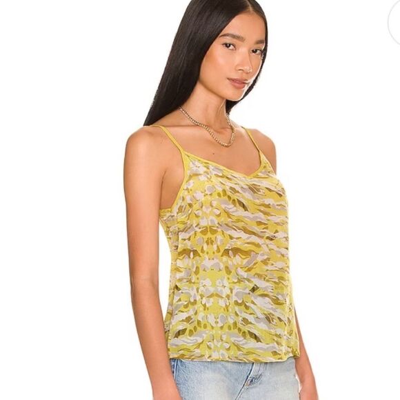 ALLSAINTS Tami Oniyuri Spaghetti Strap Tank Top Yellow size 0 NWT $135 - Picture 2 of 7
